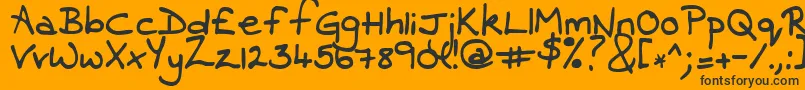 Contrarymary Font – Black Fonts on Orange Background