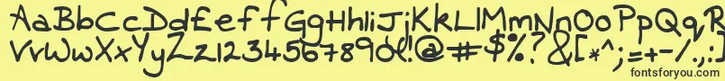 Contrarymary Font – Black Fonts on Yellow Background