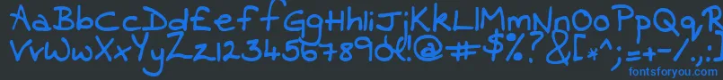 Fonte Contrarymary – fontes azuis em um fundo preto