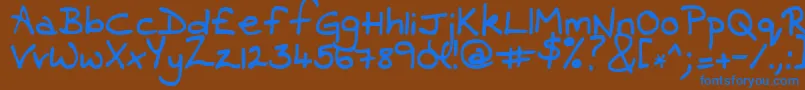 Contrarymary Font – Blue Fonts on Brown Background