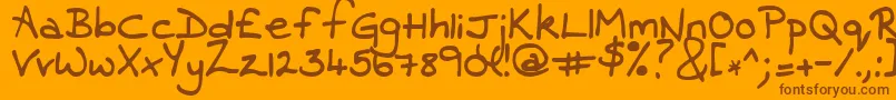 Contrarymary Font – Brown Fonts on Orange Background
