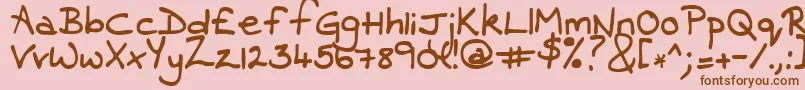 Contrarymary Font – Brown Fonts on Pink Background