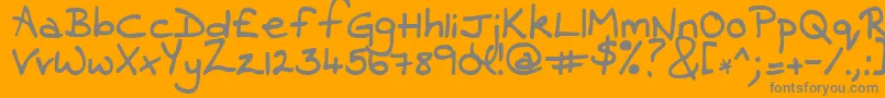 フォントContrarymary – オレンジの背景に灰色の文字