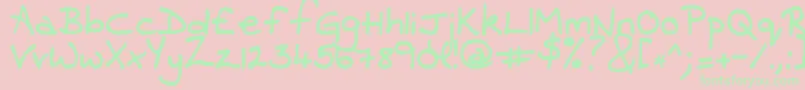 フォントContrarymary – ピンクの背景に緑の文字
