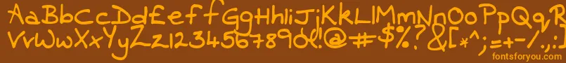 Contrarymary Font – Orange Fonts on Brown Background