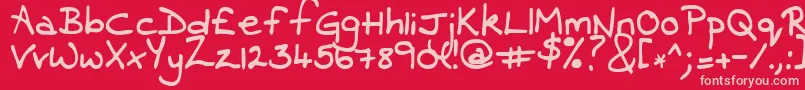 Contrarymary Font – Pink Fonts on Red Background