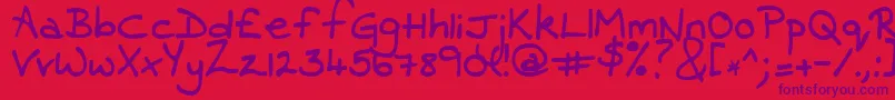 Contrarymary Font – Purple Fonts on Red Background