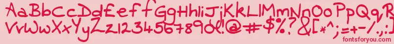 フォントContrarymary – ピンクの背景に赤い文字