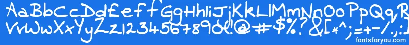 Contrarymary Font – White Fonts on Blue Background