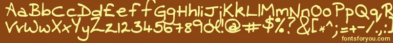 Contrarymary Font – Yellow Fonts on Brown Background