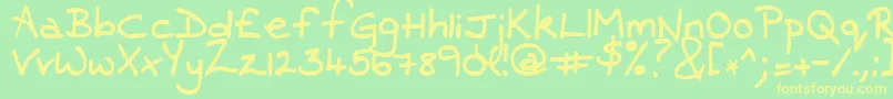 Contrarymary-Schriftart – Gelbe Schriften auf grünem Hintergrund