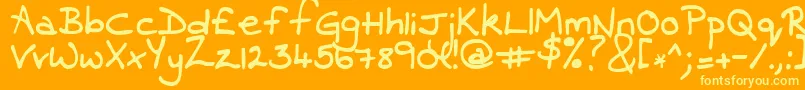 Contrarymary Font – Yellow Fonts on Orange Background