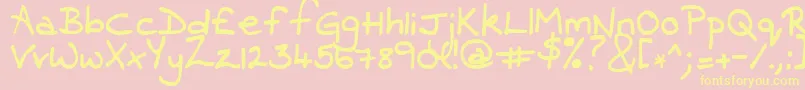 Contrarymary Font – Yellow Fonts on Pink Background
