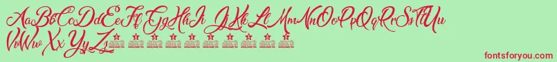 SeaBalancePersonalUse Font – Red Fonts on Green Background