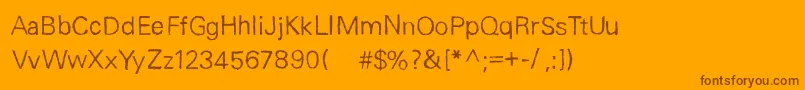 Fonte UnisketchLightLimited – fontes marrons em um fundo laranja