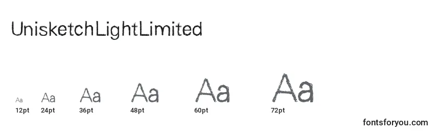 UnisketchLightLimited Font Sizes