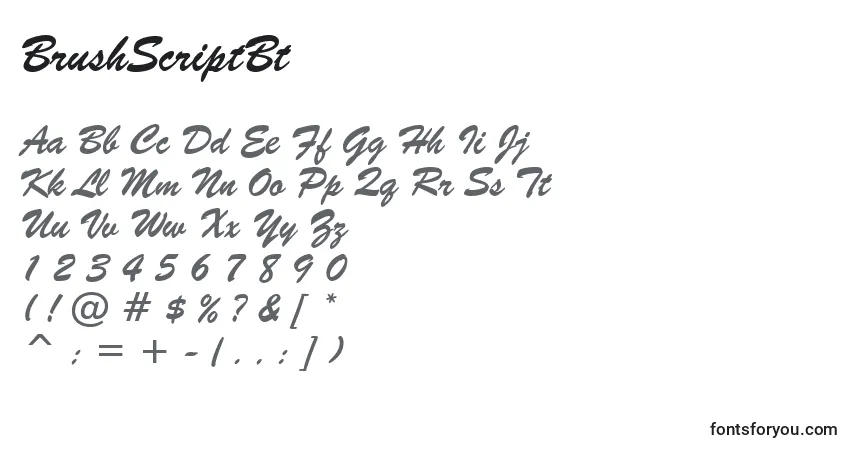 Schriftart BrushScriptBt – Alphabet, Zahlen, spezielle Symbole