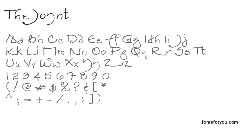 Schriftart TheJoynt – Alphabet, Zahlen, spezielle Symbole
