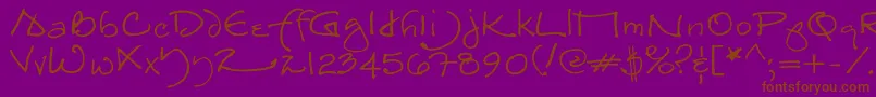 TheJoynt-Schriftart – Braune Schriften auf violettem Hintergrund