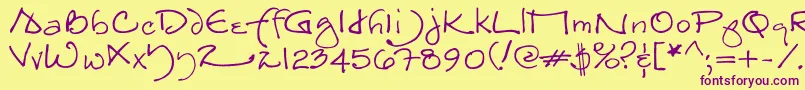 TheJoynt Font – Purple Fonts on Yellow Background