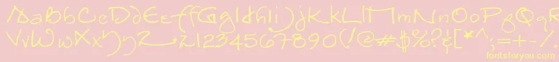 TheJoynt Font – Yellow Fonts on Pink Background