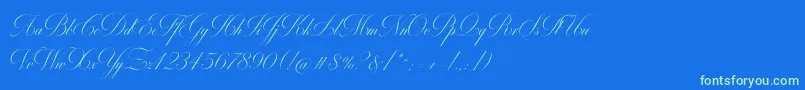 Weitere Informationen zur MiltonOneBold-Schriftart MiltonOneBold-Schriftart – Grüne Schriften auf blauem Hintergrund