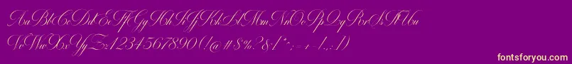 MiltonOneBold-Schriftart – Gelbe Schriften auf violettem Hintergrund