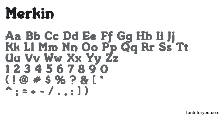Merkin-fontti – aakkoset, numerot, erikoismerkit