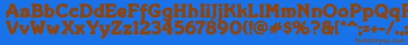 フォントMerkin – 茶色の文字が青い背景にあります。