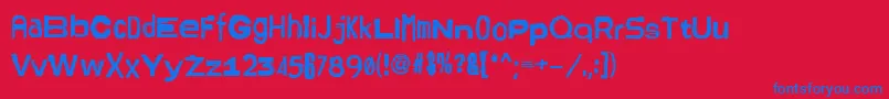 AmsterdrumGrotesk Font – Blue Fonts on Red Background