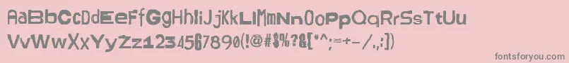 Fonte AmsterdrumGrotesk – fontes cinzas em um fundo rosa