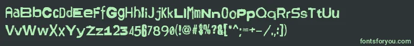フォントAmsterdrumGrotesk – 黒い背景に緑の文字