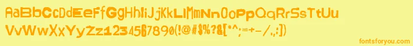 AmsterdrumGrotesk Font – Orange Fonts on Yellow Background