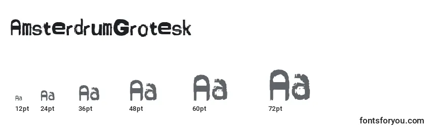 Размеры шрифта AmsterdrumGrotesk