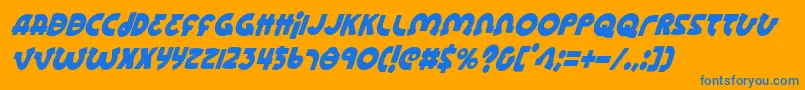 Więcej informacji o czcionce Lionelci Czcionka Lionelci – niebieskie czcionki na pomarańczowym tle