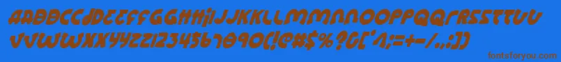 Lionelci-Schriftart – Braune Schriften auf blauem Hintergrund
