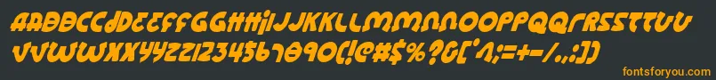 フォントLionelci – 黒い背景にオレンジの文字