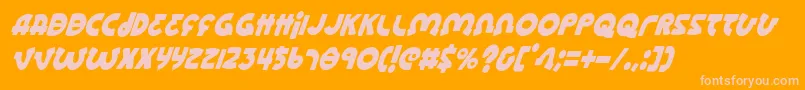 Weitere Informationen zur Lionelci-Schriftart Lionelci-Schriftart – Rosa Schriften auf orangefarbenem Hintergrund