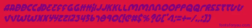 Czcionka Lionelci – fioletowe czcionki na czerwonym tle