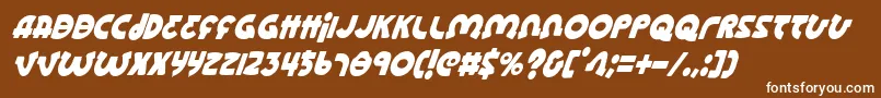 Lionelci-Schriftart – Weiße Schriften auf braunem Hintergrund