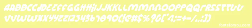 Lionelci Font – White Fonts on Yellow Background