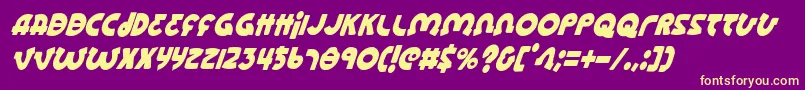 Lionelci-Schriftart – Gelbe Schriften auf violettem Hintergrund