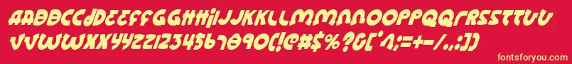 Lionelci-Schriftart – Gelbe Schriften auf rotem Hintergrund