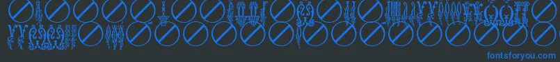 BukvicaUcs Font – Blue Fonts on Black Background