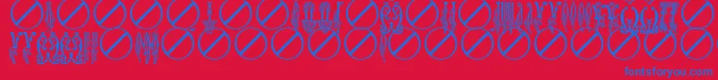 BukvicaUcs Font – Blue Fonts on Red Background
