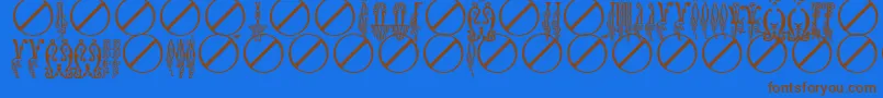BukvicaUcs Font – Brown Fonts on Blue Background