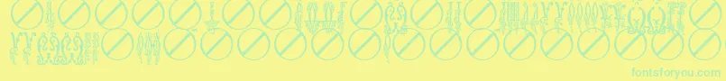 BukvicaUcs Font – Green Fonts on Yellow Background