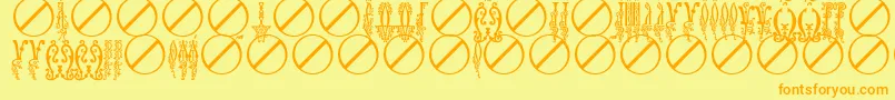 BukvicaUcs Font – Orange Fonts on Yellow Background