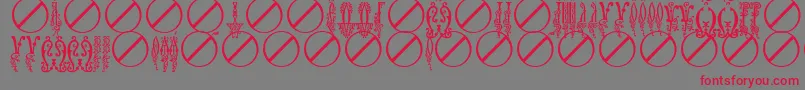 BukvicaUcs Font – Red Fonts on Gray Background
