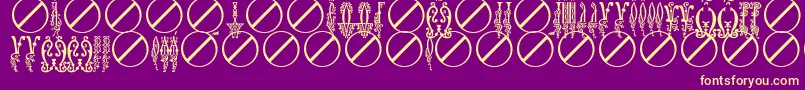 BukvicaUcs Font – Yellow Fonts on Purple Background